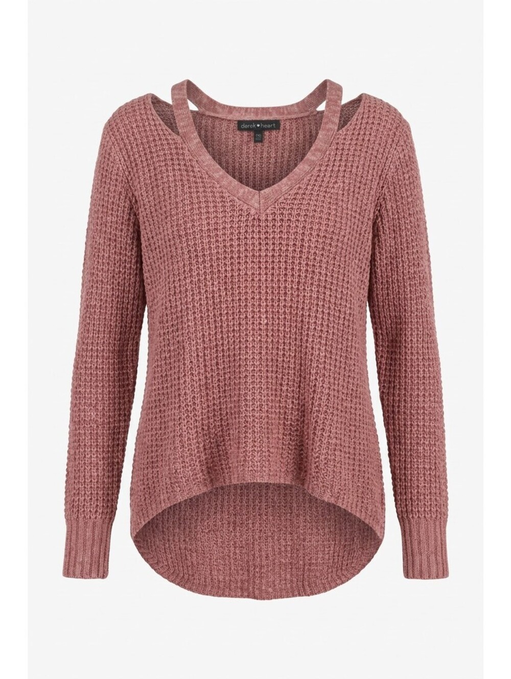 Chunky Boho Waffle Knit Cold Shoulder High Low Fall Essential Sweater 5066